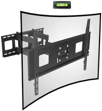 Load image into Gallery viewer, Fleximounts Curved Flat TV Wall Mount TV Bracket for 32-65 inch up to 132lbs VESA 600x400mm with Swivel Articulating Dual Arms, Full Motion TV Wall Mount
