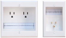 Load image into Gallery viewer, PowerBridge TWO-CK Dual Outlet Recessed In-Wall Cable Management System with PowerConnect for Wall-Mounted Flat Screen LED, LCD, and Plasma TV’s
