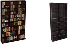 Load image into Gallery viewer, Atlantic Oskar Adjustable Media Cabinet - Holds 1080 Cds, 504 DVDs or 576 Blu-Rays\/Games, 30 Adjustable and 6 Fixed Shelves PN38435714 in Espresso
