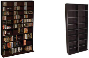 Atlantic Oskar Adjustable Media Cabinet - Holds 1080 Cds, 504 DVDs or 576 Blu-Rays\/Games, 30 Adjustable and 6 Fixed Shelves PN38435714 in Espresso