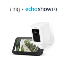Load image into Gallery viewer, Ring Spotlight Cam Battery HD Security Camera with Built Two-Way Talk and a Siren Alarm, White, Works with Alexa
