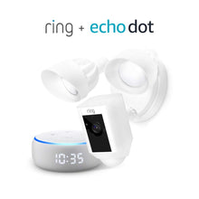 Load image into Gallery viewer, Ring Floodlight Camera Motion-Activated HD Security Cam Two-Way Talk and Siren Alarm, White
