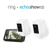 Load image into Gallery viewer, Ring Spotlight Cam Battery HD Security Camera with Built Two-Way Talk and a Siren Alarm, White, Works with Alexa
