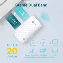 Load image into Gallery viewer, TP-Link AC750 WiFi Extender | Covers Up to 1200 Sq.ft and 20 Devices Up to 750Mbps| Dual Band WiFi Range Extender | WiFi Booster to Extend Range of WiFi Internet Connection (RE220)
