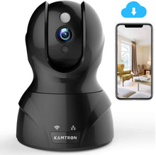 Load image into Gallery viewer, Wireless Security Camera with Two-way Audio - KAMTRON 1080P HD WiFi Security Surveillance IP Camera Home Baby Monitor with Motion Detection Night Vision, Black
