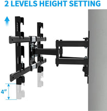 Load image into Gallery viewer, JUSTSTONE TV Wall Mount Bracket Full Motion for Most 32-80 Inch LED/LCD/OLED Flat Screen Curved TVs with Articulating Dual Arm Swivel Tilt Up to 110 lbs, Max VESA 600X400mm

