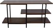 Load image into Gallery viewer, Nathan James Adler 3-Tier Modern TV Stand or Media Console Entertainment Center with Storage Shelves, Warm Walnut

