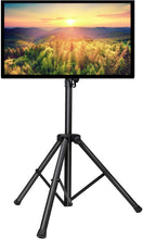 Load image into Gallery viewer, PERLESMITH TV Tripod Stand-Portable TV Stand for 23-55 Inch LED LCD OLED Flat Screen TVs-Height Adjustable Display Floor TV Stand with VESA 400x400mm, Holds up to 88lbs
