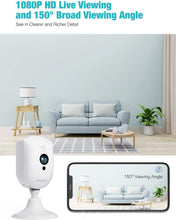 Load image into Gallery viewer, Wireless Security Camera, Conico 1080P Wireless Camera with Sound Motion Detection IR Night Vision, Home Camera with 2- Way Audio 8X Zoom, WiFi Camera Cloud Service Compatible with Alexa, 2.4G WiFi
