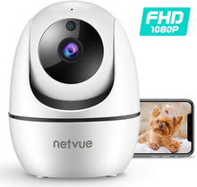 Load image into Gallery viewer, Dog Camera, Netvue 1080P FHD 2.4GHz WiFi Pet Camera, Indoor Security Camera for Pet/Baby/Nanny, AI Human Detection, Night Vision, Cloud Storage/TF Card, 2-Way Audio Compatible with Alexa
