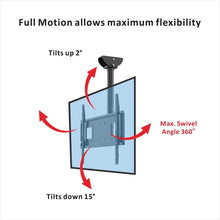 Load image into Gallery viewer, Loctek TV Ceiling Mount TV Bracket Hanging Adjustable Tilting Bracket Fits 32-65 Inch LCD LED Plasma Flat Panel Screen Display, up to 132 lbs, VESA 600x 400mm
