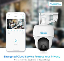 Load image into Gallery viewer, Reolink Argus PT w\/Solar Panel - Wireless Pan Tilt Solar Powered WiFi Security Camera System w\/Rechargeable Battery Outdoor Home Surveillance, 2-Way Audio, Support Alexa\/Google Assistant\/Cloud
