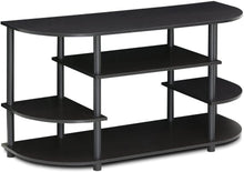 Load image into Gallery viewer, Furinno JAYA Simple Design Corner TV Stand, Espresso\/Black
