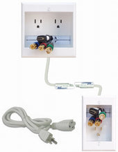 Load image into Gallery viewer, PowerBridge TWO-CK Dual Outlet Recessed In-Wall Cable Management System with PowerConnect for Wall-Mounted Flat Screen LED, LCD, and Plasma TV’s
