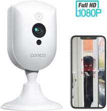 Load image into Gallery viewer, Wireless Security Camera, Conico 1080P Wireless Camera with Sound Motion Detection IR Night Vision, Home Camera with 2- Way Audio 8X Zoom, WiFi Camera Cloud Service Compatible with Alexa, 2.4G WiFi

