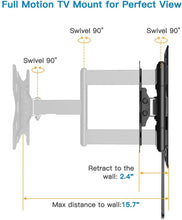 Load image into Gallery viewer, Perlesmith RV Lockable TV Wall Mount for Most 23-43 Inch LED, LCD, OLED Plasma, Flat Screen TVs Full Motion with Articulating Arm Bears up to 77 lbs Swivels Tilts Extends for MotorHomes Camper Trailer
