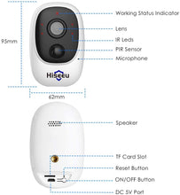 Load image into Gallery viewer, Hiseeu Home Security Camera,Wireless Rechargeable Battery Powered WiFi Camera,Night Vision, Indoor/Outdoor, 1080P Video with Motion Detection, 2-Way Audio, Waterproof, Cloud Storage
