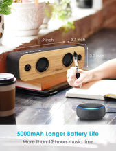 Load image into Gallery viewer, AOMAIS Life Bluetooth Speakers, 30W Loud Home Party Wireless Speaker, 2 Woofer &amp; 2 Tweeters for Super Bass Stereo Sound, 100 Ft Bluetooth V5.0 and 12-Hour Playtime Subwoofer - Imitation Bamboo Panel
