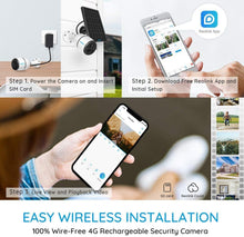 Load image into Gallery viewer, REOLINK Go 3G\/4G LTE Outdoor Wirefree Battery Security Camera Work with Google Assistant, Solar Capable, 1080p HD Night Vision 2-Way Audio, PIR Motion Sensor and Cloud
