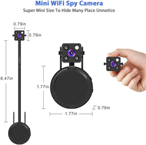 Mini Spy Camera WiFi, Relohas HD 1080P Spy Camera Wireless Hidden Live Streaming, Upgraded Night Vision/Motion Activated Spy Cam Nanny Cam, Security Camera for Home and Outdoor (with Cell Phone APP)