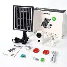 Load image into Gallery viewer, Solar Powered Wireless Home Security System, 1080P Outdoor WiFi Camera Surveillance Camera, Night Vision, Motion Detection, 2-Way Audio, SD/Cloud, IP65 Waterproof
