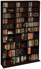 Load image into Gallery viewer, Atlantic Oskar Adjustable Media Cabinet - Holds 1080 Cds, 504 DVDs or 576 Blu-Rays\/Games, 30 Adjustable and 6 Fixed Shelves PN38435714 in Espresso
