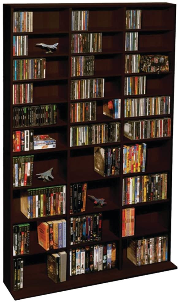 Atlantic Oskar Adjustable Media Cabinet - Holds 1080 CDs, 504 DVDs or 576 Blu-Rays\/Games, 30 Adjustable and 6 Fixed Shelves PN38435715 in Maple