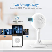 Load image into Gallery viewer, WiFi Camera Indoor, Goowls 1080p HD Home Security Camera 2.4GHz Wired IP Dog Camera for Baby/Pet/Nanny with Motion Detection Night Vision 2-Way Audio Cloud &amp; SD Card Storage Compatible with Alexa
