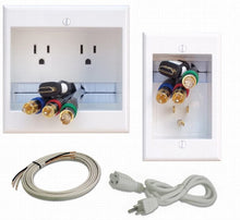 Load image into Gallery viewer, PowerBridge TWO-PRO-6 Dual Power Outlet Professional Grade Recessed In-Wall Cable Management System for Wall-Mounted Flat Screen LED, LCD, and Plasma TV’s
