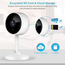 Load image into Gallery viewer, Home Security Camera, Littlelf 1080P FHD Indoor WiFi Wireless Camera with 2-Way Audio, Night Vision, Motion Detection for Pet/Elder/Baby Monitor, Cloud Storage and MicroSD Support (Not Included)

