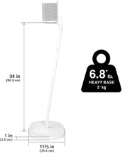 Load image into Gallery viewer, GT STUDIO SONOS Speaker Stands for SONOS One, One SL, PLAY:1, PLAY:3, Premium Design Improves Surround Sound, Heavy Base, Complete Cord Concealment - (Pair, White)
