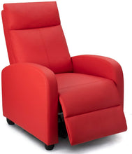 Load image into Gallery viewer, Homall Recliner Chair Padded Seat PU Leather for Living Room Single Sofa Recliner Modern Recliner Seat Club Chair Home Theater Seating (Red)
