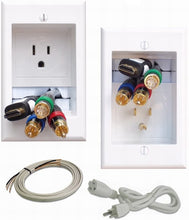 Load image into Gallery viewer, PowerBridge TWO-PRO-6 Dual Power Outlet Professional Grade Recessed In-Wall Cable Management System for Wall-Mounted Flat Screen LED, LCD, and Plasma TV’s
