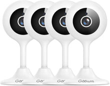 Load image into Gallery viewer, Security Camera Indoor, Goowls 1080P HD 2.4GHz WiFi Home Camera for Baby/Pet/Nanny with Night Vision Motion Detection Alert Two-Way Audio Cloud &amp; SD Card Storage Compatible with Alexa, 4-Pack
