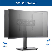 Load image into Gallery viewer, Rfiver Universal Tabletop TV Stand Base with Swivel Mount Height Adjustable fit Most 32" - 65" LCD LED Flat Panel Screen or Curved TVs, Black
