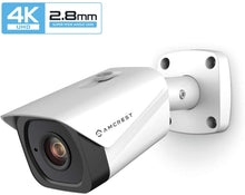 Load image into Gallery viewer, Amcrest UltraHD 4K (8MP) Outdoor Bullet POE IP Camera, 3840x2160, 131ft NightVision, 2.8mm Lens, IP67 Weatherproof, MicroSD Recording, Black (IP8M-2496EB)
