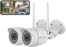 Load image into Gallery viewer, Wansview Outdoor Security Camera, Wansview 1080P Wireless WiFi Home Surveillance Waterproof Camera with Night Vision, Motion Detection, Remote Access, Works with Alexa -W4-2PACK
