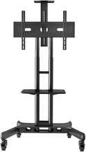 Load image into Gallery viewer, Mount Factory Rolling TV Cart Mobile TV Stand for 40-65 inch Flat Screen, LED, LCD, OLED, Plasma, Curved TV's - Universal Mount with Wheels
