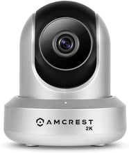 Load image into Gallery viewer, Amcrest UltraHD 2K WiFi Camera 3MP (2304TVL) Dualband 5ghz \/ 2.4ghz Indoor Pan\/Tilt\/Zoom Surveillance Wireless IP Camera, Home Video Security System w\/IR Night Vision, Two-Way Talk IP3M-941 (Silver)
