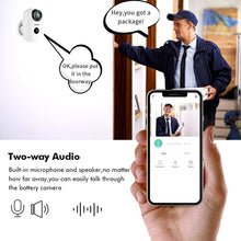 Load image into Gallery viewer, Wireless Rechargeable Battery Powered WiFi Camera, Home Security Camera, Night Vision, Indoor/Outdoor, 1080P Video with Motion Detection, 2-Way Audio, Waterproof, compatible with Cloud Storage/SD Slot
