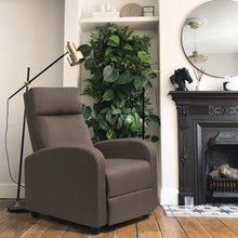 Load image into Gallery viewer, JUMMICO Fabric Recliner Chair Adjustable Home Theater Single Massage Recliner Sofa Furniture with Thick Seat Cushion and Backrest Modern Living Room Recliners (Brown)
