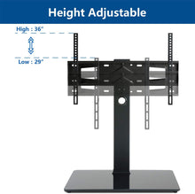Load image into Gallery viewer, Rfiver Universal Swivel TV Stand Tabletop TV Stand Base for Most 40-80 inch TVs, Height Adjustable with Tempered Glass Base and Wire Management, VESA 600x400mm, Black
