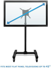 Load image into Gallery viewer, Mount-It! Mobile TV Stand with Wheels, Adjustable Height Rolling Cart for 13" - 42" Flat Panel LCD LED Screens (MI-879)
