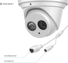 Load image into Gallery viewer, Amcrest UltraHD 4K (8MP) Outdoor Security IP Turret PoE Camera, 3840x2160, 164ft NightVision, 2.8mm Lens, IP67 Weatherproof, MicroSD Recording (128GB), White (IP8M-T2499EW)
