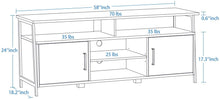 Load image into Gallery viewer, Sekey Home 58" Entertainment Center Wood Media TV Stand | Storage Console, Smoky Oak
