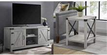 Load image into Gallery viewer, Walker Edison Furniture Company Farmhouse Barn Wood Universal Stand for TV's up to 64" Flat Screen Living Room Storage Cabinet Doors and Shelves Entertainment Center, 58 Inch, Grey Wash
