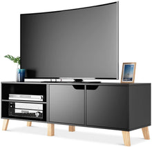 Load image into Gallery viewer, Homfa 55 in TV Stand with 2 Doors and Shelves, Modern Console Entertainment Center Media Console Storage Cabinet for Living Room Home, Black
