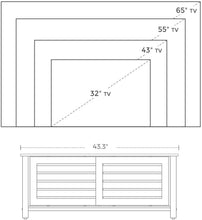 Load image into Gallery viewer, VASAGLE Lowell TV Stand, TV Cabinet with Sliding Doors and Storage Shelves, Entertainment Center, Console Table for TVs up to 50 Inches, Entertainment Room, Rustic Brown ULTV41BXV1
