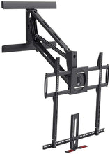 Load image into Gallery viewer, Monoprice Above Fireplace Pull-Down Full-Motion Articulating TV Wall Mount Bracket For TVs 55in to 100in, Max Weight 154lbs, VESA Patterns Up to 800x600, Rotating, Height Adjustable
