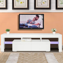 Load image into Gallery viewer, Bonnlo Modern TV Stand with LED Light for 65 Inch TV LED TV Stand TV Cabinet Media Storage Console Table with Drawer and Shelves for Living Room Bedroom Furniture, White
